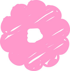 Hand-drawn scribble illustration of flower.