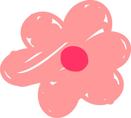 Hand-drawn scribble illustration of flower.