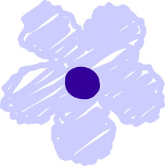 Hand-drawn scribble illustration of flower.