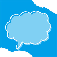 ちぎり絵のようにジワジワ滲んだラフなアウトラインの白い雲のようなフキダシ・フレームシリーズ。セリフや名札（ネーム）やワッペンに。ベクター素材