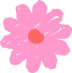 Hand-drawn scribble illustration of flower.
