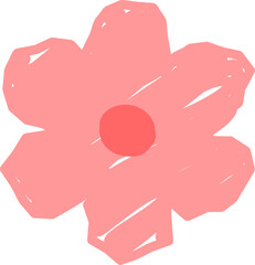 Hand-drawn scribble illustration of flower.