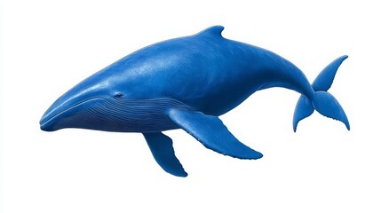 Fototapeta premium Majestic Humpback Whale Swimming in Ocean Deep Blue Water