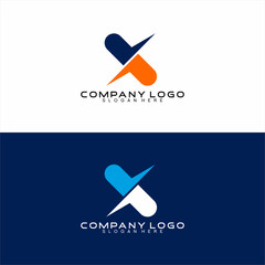 Capsule medicine logo design with letter X concept.