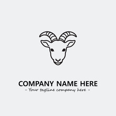 Head of goat illustration black and white for logo company vector image
