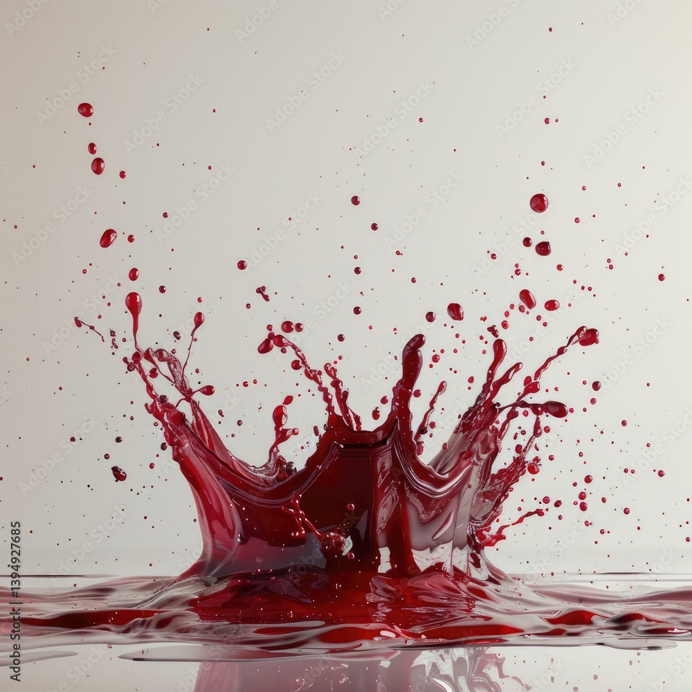 Poster captivating splash effect of wine in speed photography studio setting - image minimalist white backg