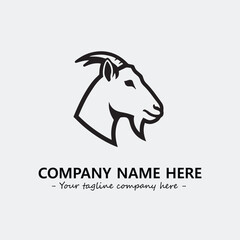 Head of goat illustration black and white for logo company vector image
