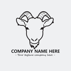 Head of goat illustration black and white for logo company vector image
