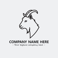 Head of goat illustration black and white for logo company vector image
