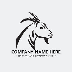 Head of goat illustration black and white for logo company vector image
