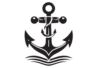 silhouette of a anchor logo vector, silhouette anchor logo icon silhouette, sea anchor silhouette logo, anchor black silhouette vector logo on a white background