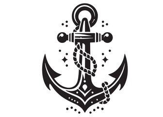 silhouette of a anchor logo vector, silhouette anchor logo icon silhouette, sea anchor silhouette logo, anchor black silhouette vector logo on a white background