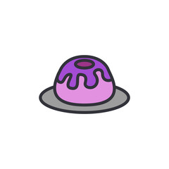 Sweet cake colored icons, minimalist vector illustration ,simple transparent graphic element .Isolated on white background