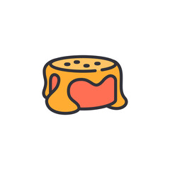 Sweet cake colored icons, minimalist vector illustration ,simple transparent graphic element .Isolated on white background