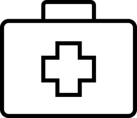 Obraz premium Medical kit box icon – first aid toolbox, emergency healthcare pack, doctor kit symbol for medical vector with transparent background