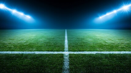 Obraz premium Night Football Field Under Stadium Lights