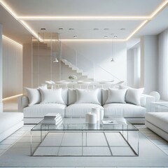 Crisp and Clean Modern Bright white walls streamlined contempora