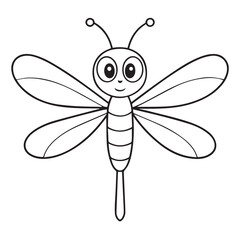 coloring page vector illustration of dragonfly