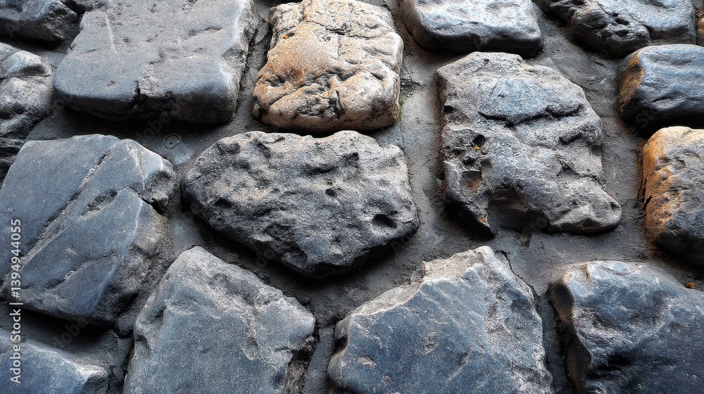 Poster stone wall texture with natural rock formations and rough surface creating a rustic and durable arch