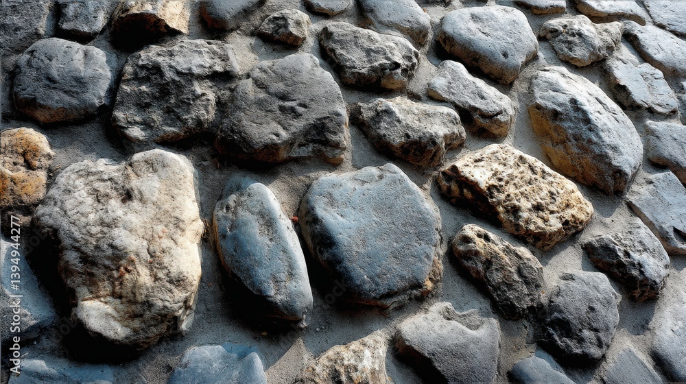 Aufkleber captivating stone wall texture with natural light creating depth and shadow for architectural design