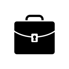 Black Icon of Briefcase with Lock for Secure Documents