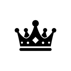 Black Icon of Crown Representing Leadership and Success