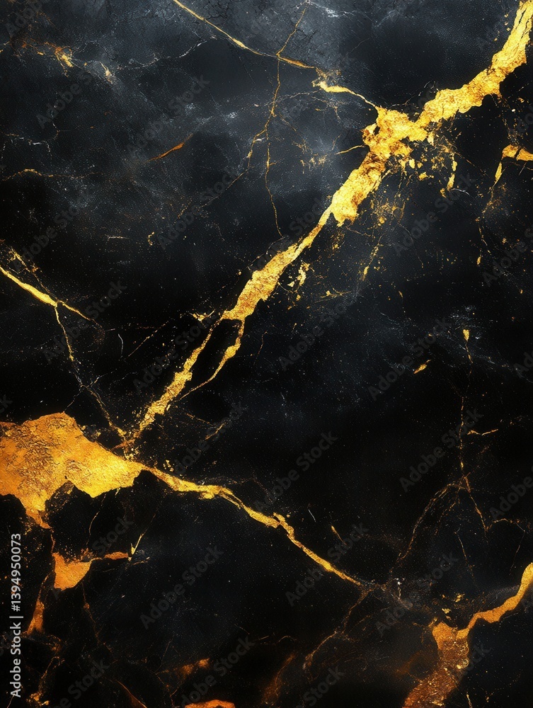 Poster elegant black marble texture with gold veins creating a luxurious and sophisticated backdrop for des