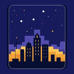 Fototapeta premium Phone Wallpaper Cover with Fireworks and Night Skyline