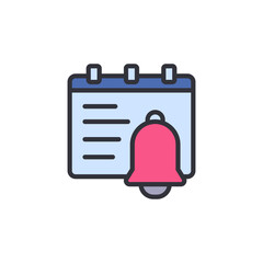 Calendar notification colored icons, minimalist vector illustration ,simple transparent graphic element .Isolated on white background