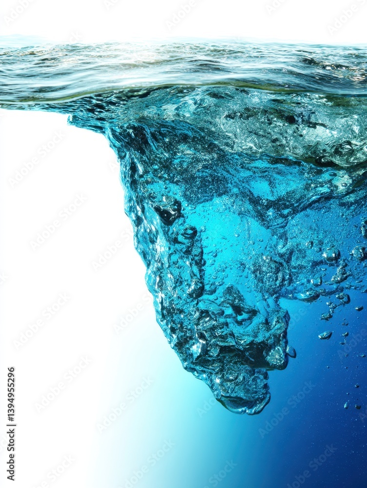 Poster captivating underwater world revealing a mesmerizing display of crystal clear water and dynamic move