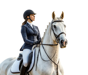 Equestrian Rider in Competition Gear Posing with a Graceful Horse