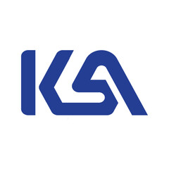 This is a simple flat design of an initial letter KSA in blue color.