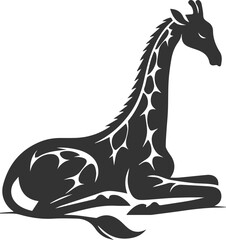 Silhouette of a giraffe black animal vector