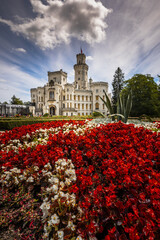 Romantic day in a famous castle Hluboka nad Vltavou in South of Czech Republic, Europe.