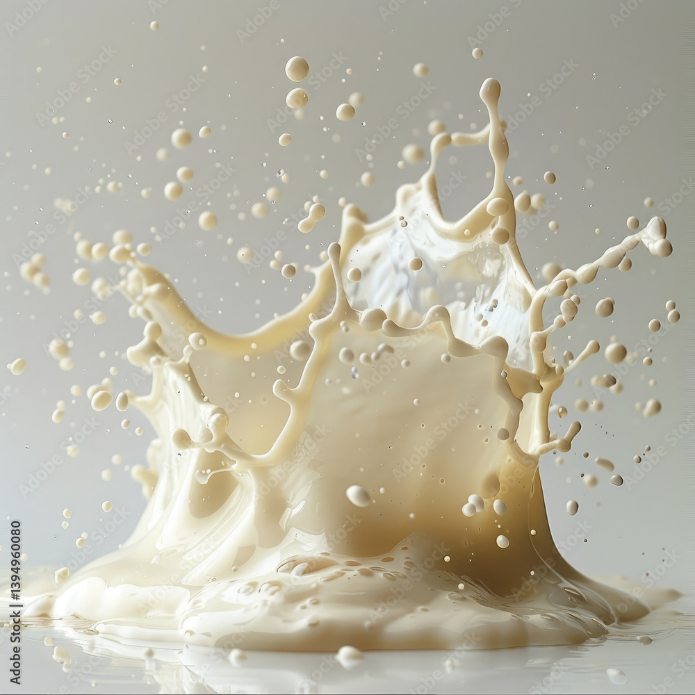 Aufkleber captivating splash effect of milk in speed photography solid white background -speed action shot stu