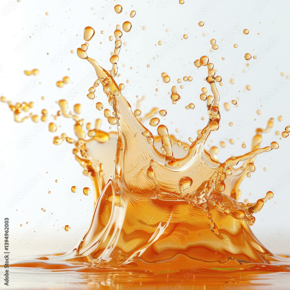 Aufkleber captivating splash effect of vinegar in -speed photography plain white background dynamic visuals cl