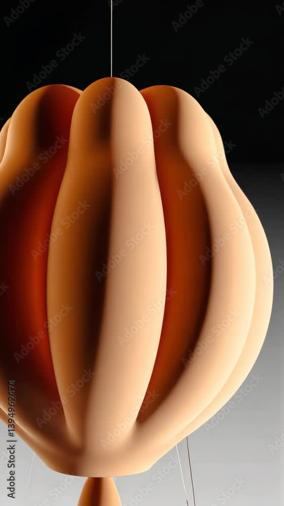 Poster unique modern lamp design showcases organic shapes and soft colors in a minimalist setting, creating