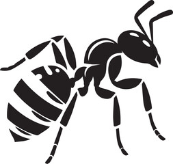 Carpenter Ant Vector | Black Ant Silhouette Clipart Illustration	