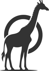 Silhouette of a giraffe black animal vector
