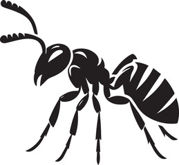 Carpenter Ant Vector | Black Ant Silhouette Clipart Illustration	