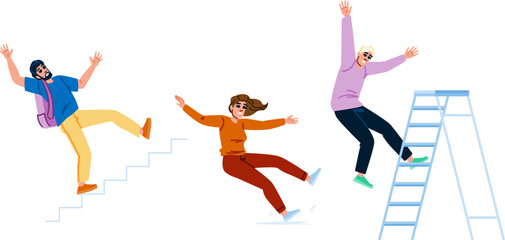 fracture falling accident injury vector