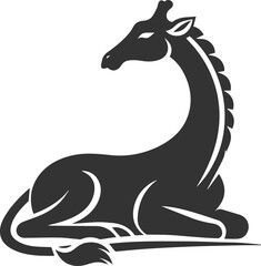 Silhouette of a giraffe black animal vector