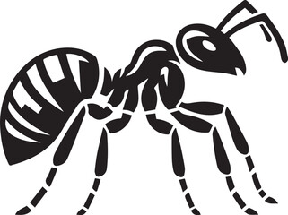 Carpenter Ant Vector | Black Ant Silhouette Clipart Illustration	