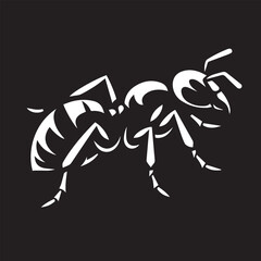 Carpenter Ant Vector | Black Ant Silhouette Clipart Illustration	