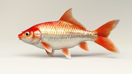 A naturalistic Atlantic red drum fish floating on a crisp white background, excellent for reference.