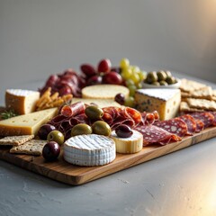 A beautifully curated cheese and charcuterie display for entertaining guests