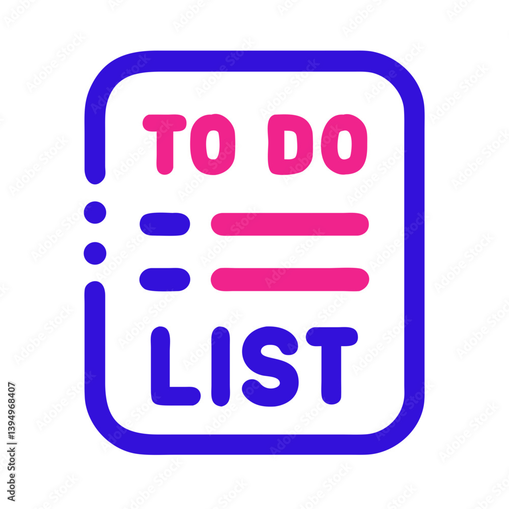 Poster to-do list icon in colorful style representing task management