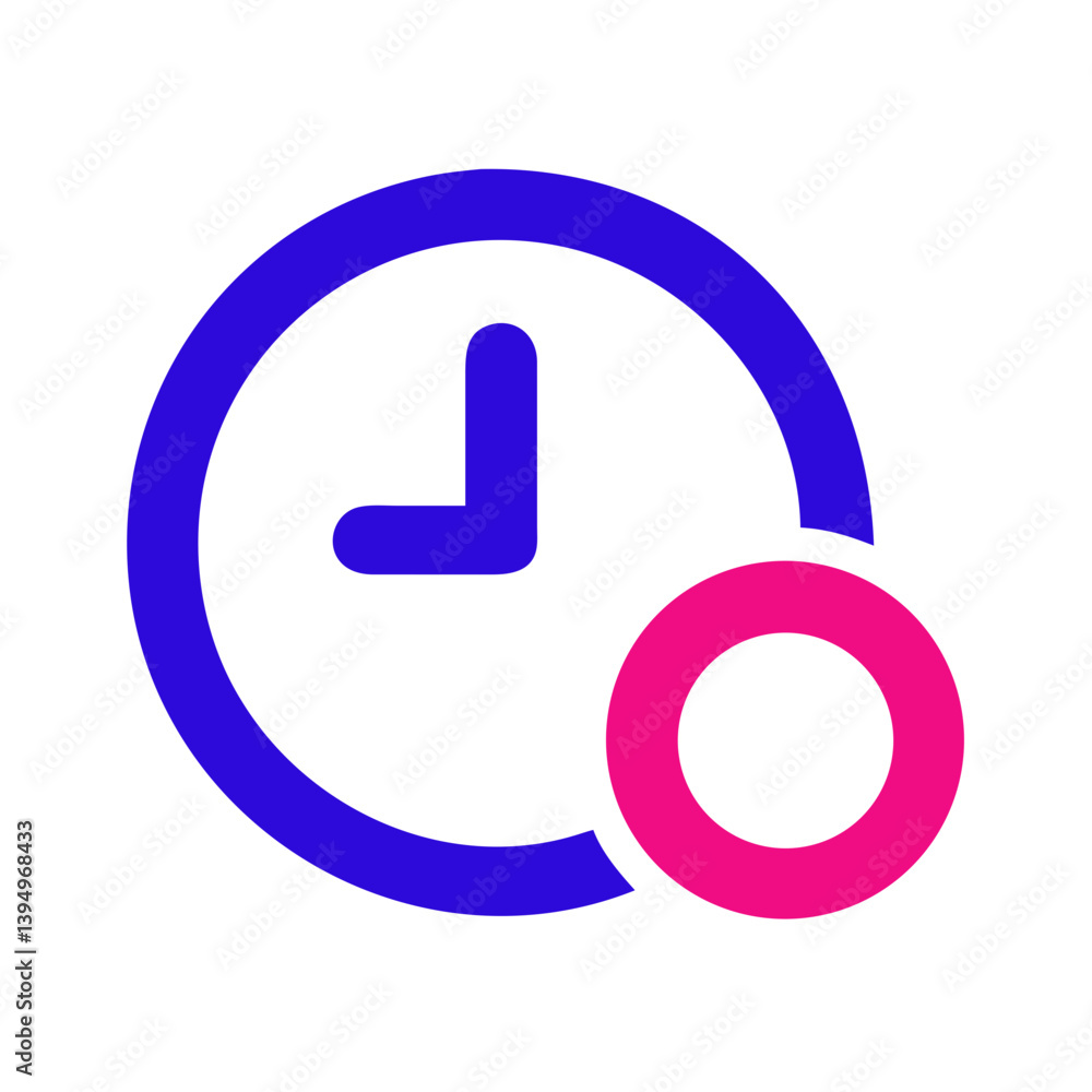 Poster time zone icon design featuring clock and circular elements