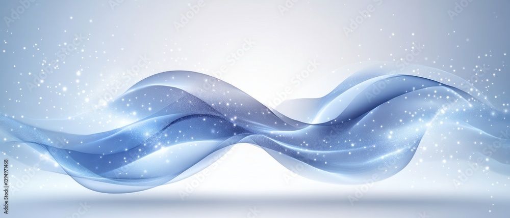Aufkleber ethereal blue wave with sparkling particles creating a dreamy and magical atmosphere perfect for bac