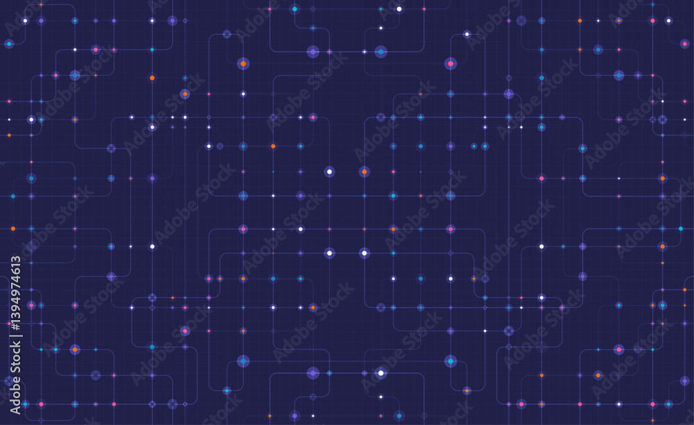 Poster circuit connect lines and dots. network technology and connection concept. decentralized network nod